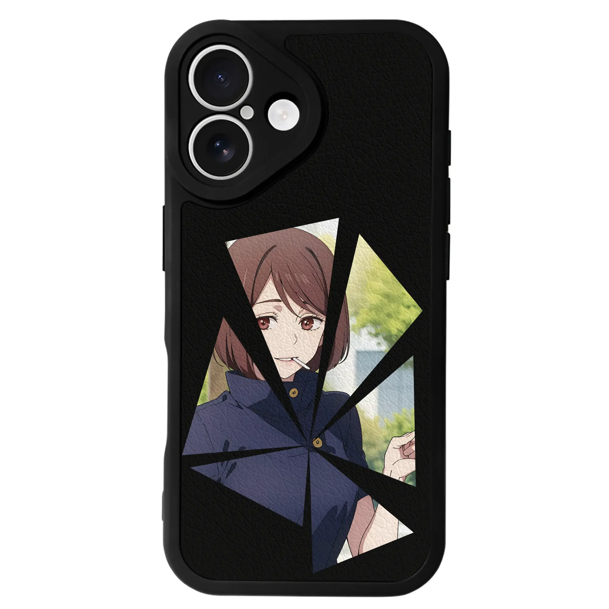 呪術廻戦 グッズ,家入 硝子 - IPhone 16シリーズ対応 ・ シリコンスマホケース ・ レザー調 ・ 高精度フィット ・ 耐衝撃 ・ ワイヤレス充電対応 ・ 精密カット